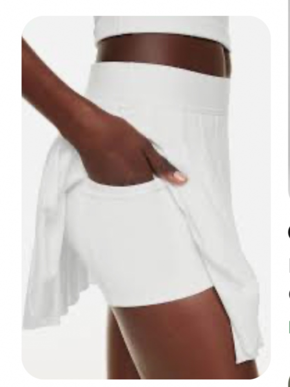 Nike White Pleated Tennis Skort - XS - Dri-FIT Advantage